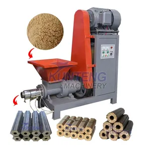 Automatic Wood Sawdust Log Briquette Hot Thermal Press Machine Briquet Forming Wood Dust Screw Extruder EPC thumbnail-1