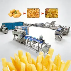 Automatic Potato Chips Making Machine Frozen Half Fried French Fries Frying Production Equipment EPC thumbnail-1