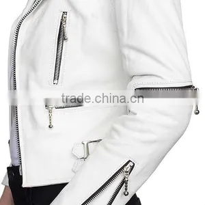 Classic British Style Womens Leather Motorcycle Jacket thumbnail-2