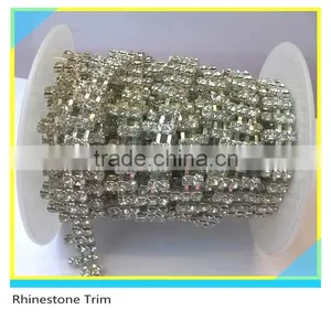 Fashion 888 Crystal Rhinestone Trims For Shoes 2 Rows Cup Chain 10 Yards 1 Roll thumbnail-1