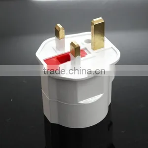 Super PC CE ROHS Approved White Earthed Schuko Euro to UK 3 Pin Mains 13A Fused Plug Travel Adaptor Socket thumbnail-6