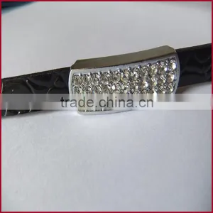DIY Custom Bracelets and Pet Collars Accessories Rhinestone 10mm Zinc Alloy Bent Slide Charms thumbnail-2