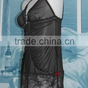 Sexy Mature Baby Doll Lingerie Baby Doll Fashion Lace Open Transparent ,nylon/spandex Underwear thumbnail-3