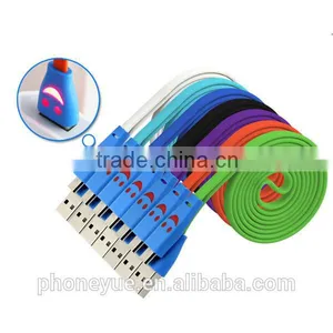 Funny 22awg Smile Face Led Light Usb Cable for Mobile Phone thumbnail-1