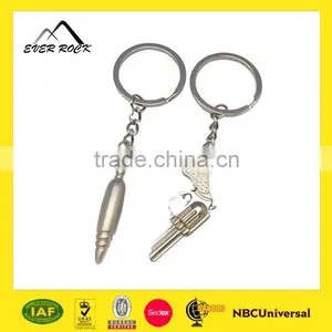 Antique Finish Souvenir Metal Gun Keychain For Sale thumbnail-1