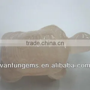 Rose Quartz Carved Turtle thumbnail-1