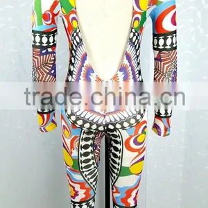 Summer 2016 Women Full Figured Printing Designs Jumpsuits and Rompers thumbnail-5