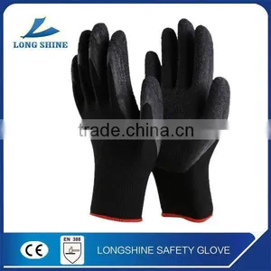 CE Certification 13G Black Latex Rubber Coated Cotton Liner Cut Resistant Safety Hand Gloves for Construction Work thumbnail-2