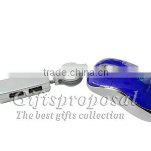 Mini Optical Mouse With Hub thumbnail-1