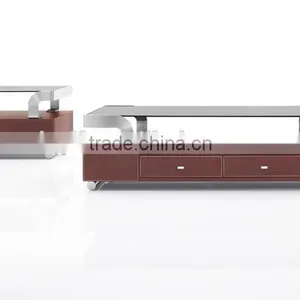 CT-11A ET-11A Stainless Steel Glass Modern Coffee Table thumbnail-2