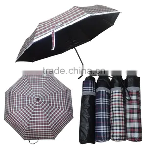 High Quality Low Price Rain Umbrella, Foldable Umbrella With Plaid Fabric thumbnail-1