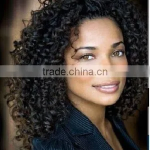 Indian Human Remy Hair Full Lace Wigs Natural Color Curly thumbnail-1