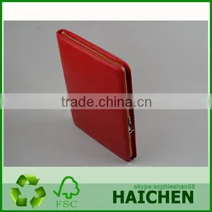 Red Color Leather Tablet Portfolio Case for Women thumbnail-3