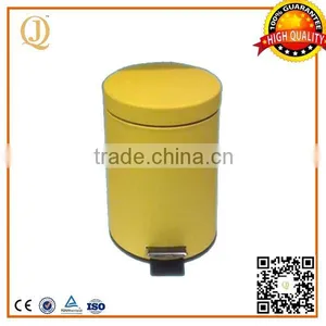 Yellow Painted Metal Trash Bin/pedal Trash Bin 40L With Flat Lid thumbnail-2