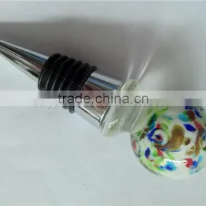 Popular Colorful Glass Ball Shape Bottle Wine Stopper thumbnail-3