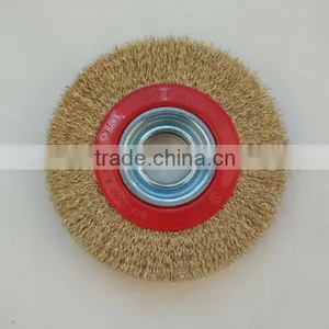 Crimped Wire Bench Grinder Brushes With Arbor Hole 32mm, Diameter 150mm or 6" thumbnail-1