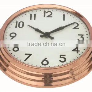 Large Retro Rose Gold Round Shaped Metal Mounted Wall Clock thumbnail-2