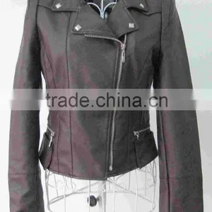 Italian Soft Genuine Lambskin Leather Slim Fit Asymmetrical Women Tail. thumbnail-5