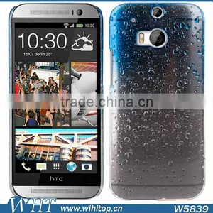Ultra Thin Case for HTC One M8 Transparent PC Cover Raindrop Design thumbnail-1
