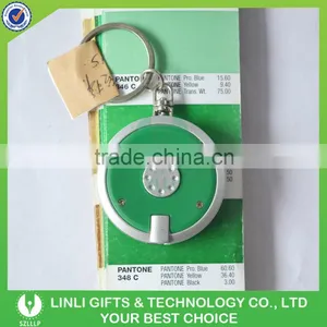Round Shaped Promotional Plastic Keychains Led Light Torch thumbnail-4