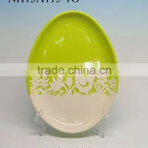 7"ceramic Plate Easter Crafts With Flower Pattern thumbnail-3