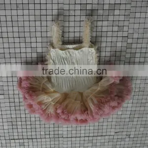 EO Friendly Baby Girls Ruffle Tutu Dress Kids Cotton Solid Color Clothes thumbnail-1