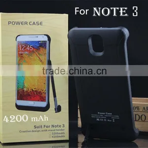 4200mAh External Battery Charger Case for Samsung Galaxy Note 3 N9006 With Touch Pen, Power Case for Note 3 With Kickstand thumbnail-1