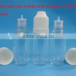 Plastic Clear PET E-liquid Oil Dropper Bottle,smoke Oil Dropper Bottle With Childproof Cap thumbnail-1