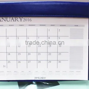 Popularity Wholesales Recycled pu Leather Cheap Office Portable Desk Calendar thumbnail-3