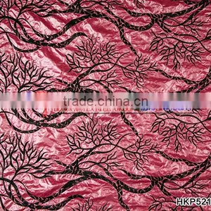 Lace Fabric/black Tree Geometry Plain Embroidery Fabric With Peachblow Basic Fabric From GZ Hongming thumbnail-3