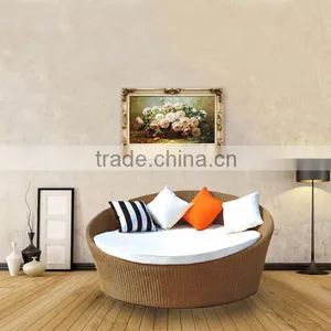 0503 Outdoor Furnitue for Garden Comfortable Round Sun Rattan Sofa Bed YPS053 thumbnail-1