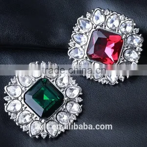 Square Brass Crystal China Wholesale Brooch thumbnail-1