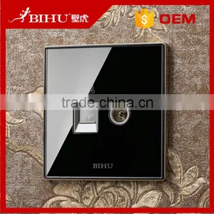 BIHU Brand High Quality Crystal Black Telephone Data Outlet Socket Rj45 Rj11 Plug thumbnail-3