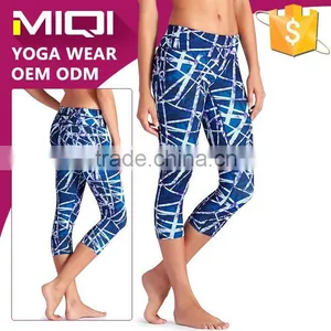 2016 Cheap Wholesale Ladies Capri Pants Nylon Spandex Women Sexy Running Yoga Pants thumbnail-1