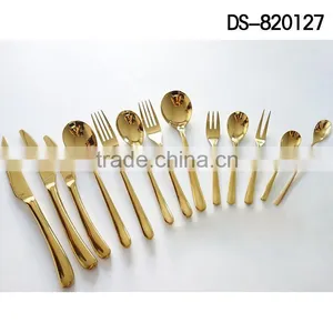New Design Gold Plated 410 Material With Cloth Wheel Light Cutlery Set thumbnail-6