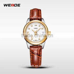 WEIDE 2014 Japan Movt Gold Brand Wholesale Fashion Watch Lady Watch Leather thumbnail-1