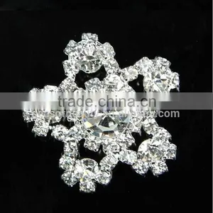 Bling Silver Flower Rhinestone Button Shank RNK179Y thumbnail-1
