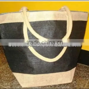 Black Reusable Upmarket Jute Shopper thumbnail-1