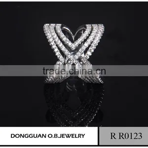 Jewelry White Rhodium Ring, Ladies New Design White Gold Finger Ring thumbnail-6