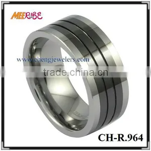 Fashion High Polished Black Ceramic Finger Rings thumbnail-1
