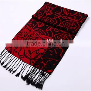 Viscose Scarf With Solid Color 100% Cotton Pashmina D800-40 thumbnail-1