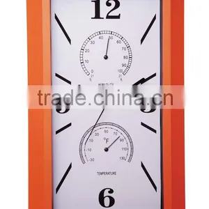 Square Clock Weather Station Wall Clock With Temperature YZ-3371B thumbnail-1