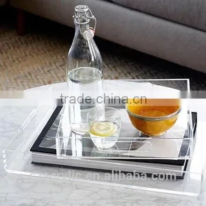 Direct Manufacturer!Clear Transparent Acrylic Tray With Handles thumbnail-1