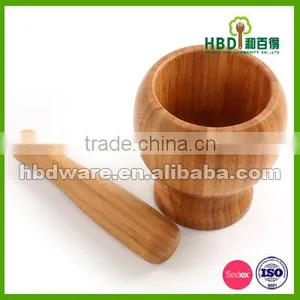 Eco-friendly Wood Mortar and Pestle Set for Kitchen thumbnail-2