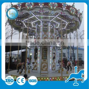High Quality Kids Merry go Round Luxury Double Deck Carousel for Sale thumbnail-4