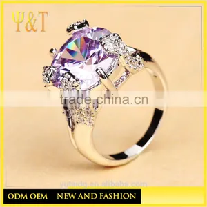 Jingli Jewelry Purple Gemstone Engagement Ring For Women (YJ-834) thumbnail-2