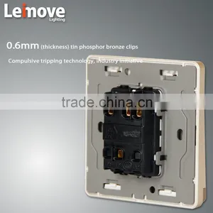 2015 New Design 220v Italian Gold Simple Electric Wall Light Switch and Socket thumbnail-3