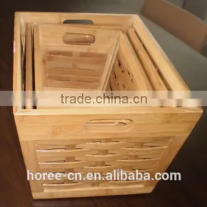 Hand Made 100% Bamboo Storage Basket for Home Use thumbnail-2