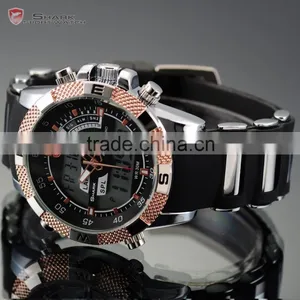 Mens LCD Day Date Quatrz Digital Military Outdoors Shark Sport Watch thumbnail-4
