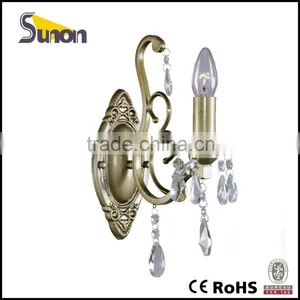 1 Lightsimple European Style Wrought Iron Antique Color Crystal Wall Lamp thumbnail-1